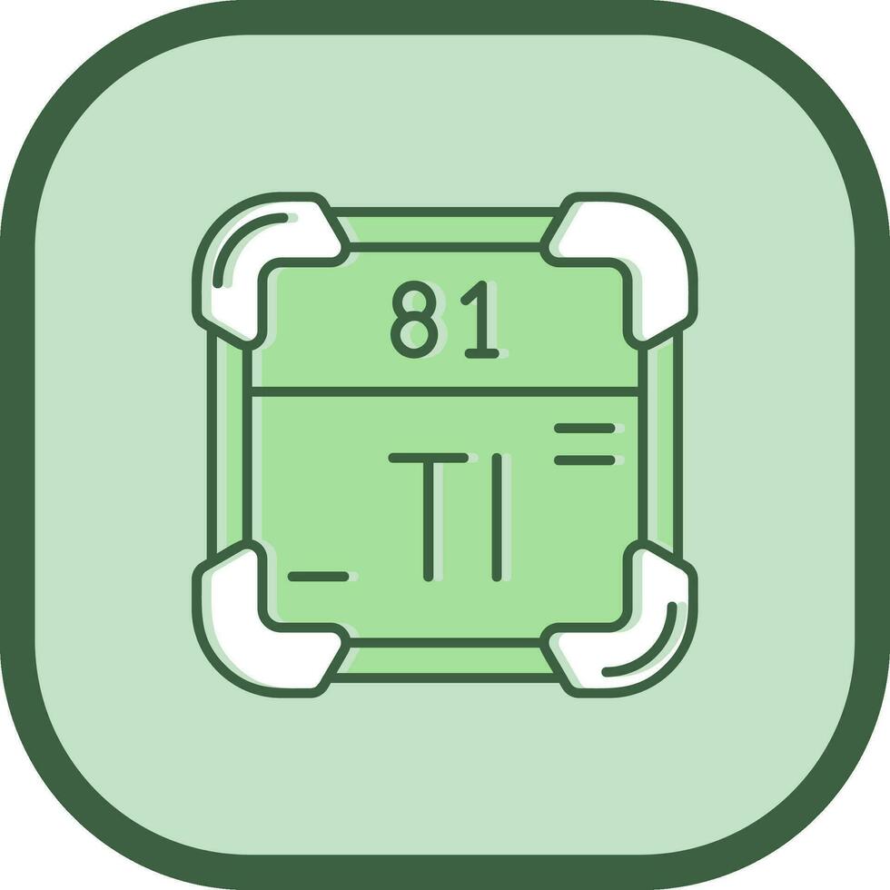 Thallium Linie gefüllt ausgerutscht Symbol vektor