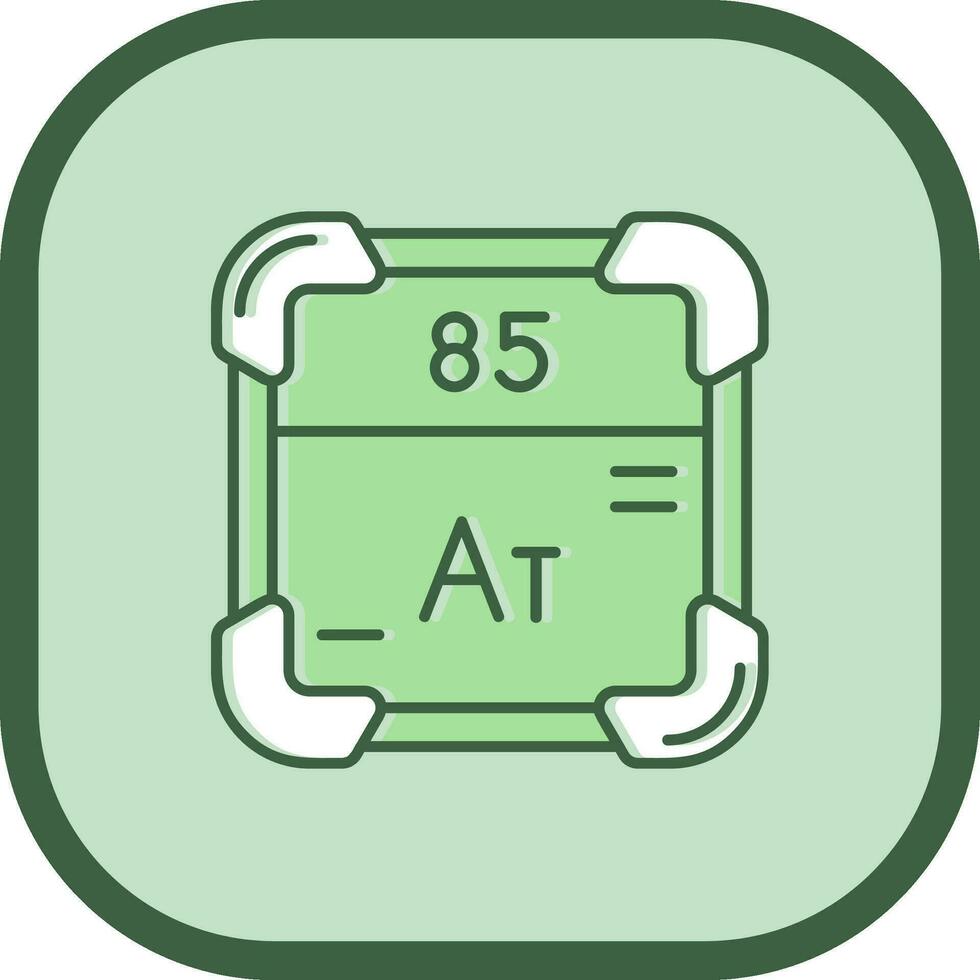 Astatine Linie gefüllt ausgerutscht Symbol vektor