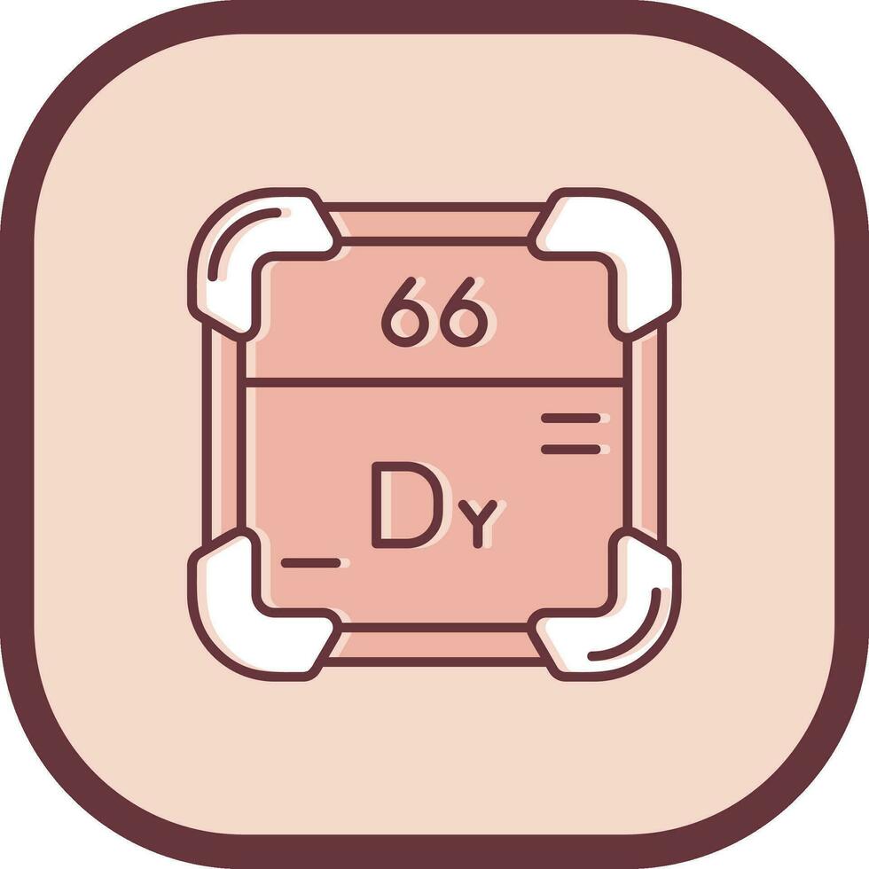 Dysprosium Linie gefüllt ausgerutscht Symbol vektor