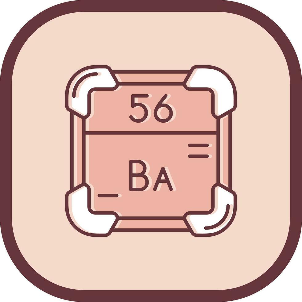 barium linje fylld halkade ikon vektor