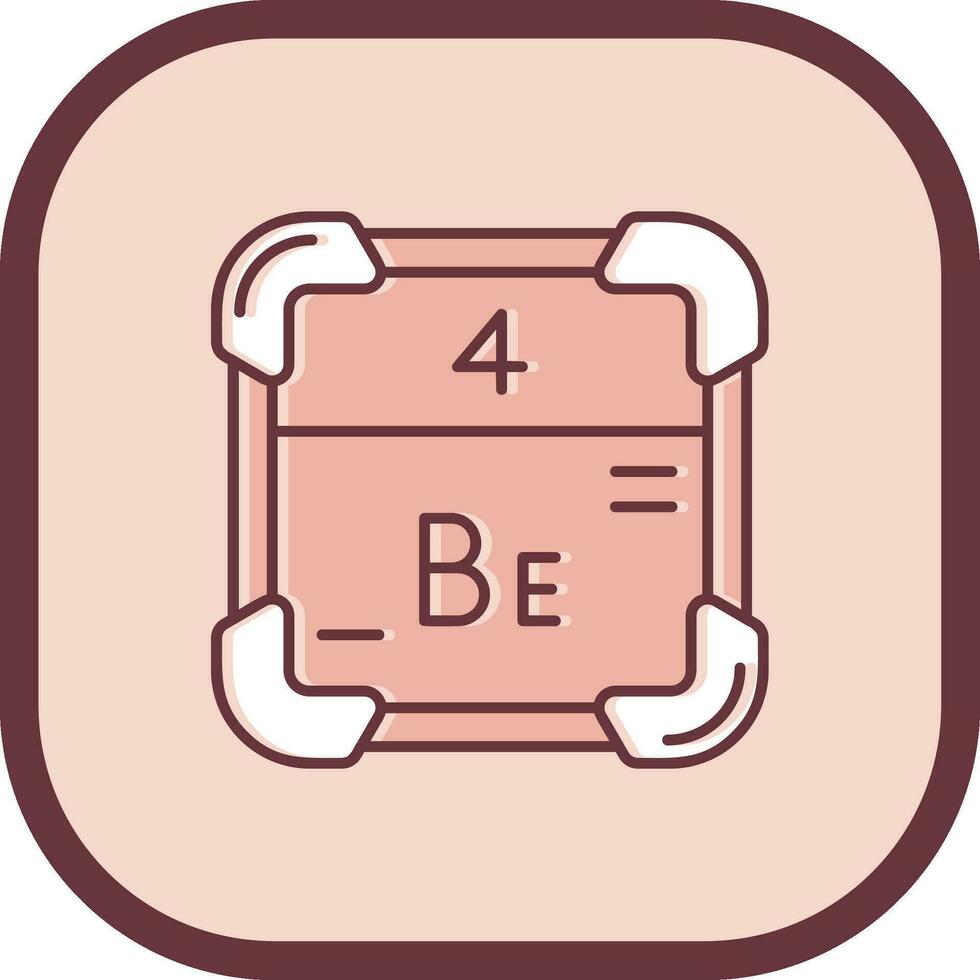 beryllium linje fylld halkade ikon vektor