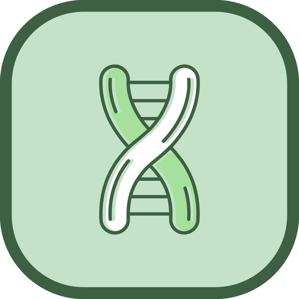 DNA Linie gefüllt ausgerutscht Symbol vektor