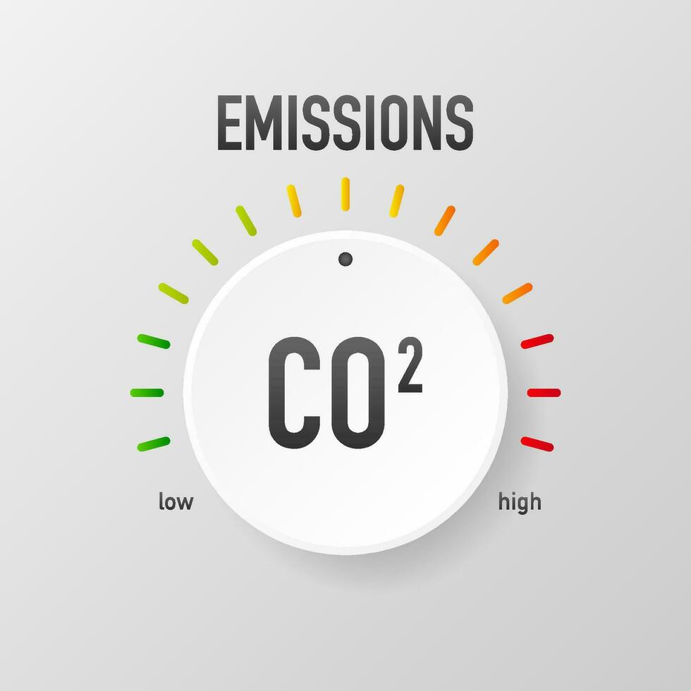 co 2 Emissionen im eben Stil auf Grün Hintergrund. einfach Vektor Illustration. Vektor eben Illustration