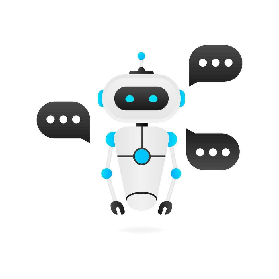 chatbot ikon begrepp, chatt bot eller chatterbot. robot virtuell bistånd av hemsida eller mobil applikationer. vektor illustration