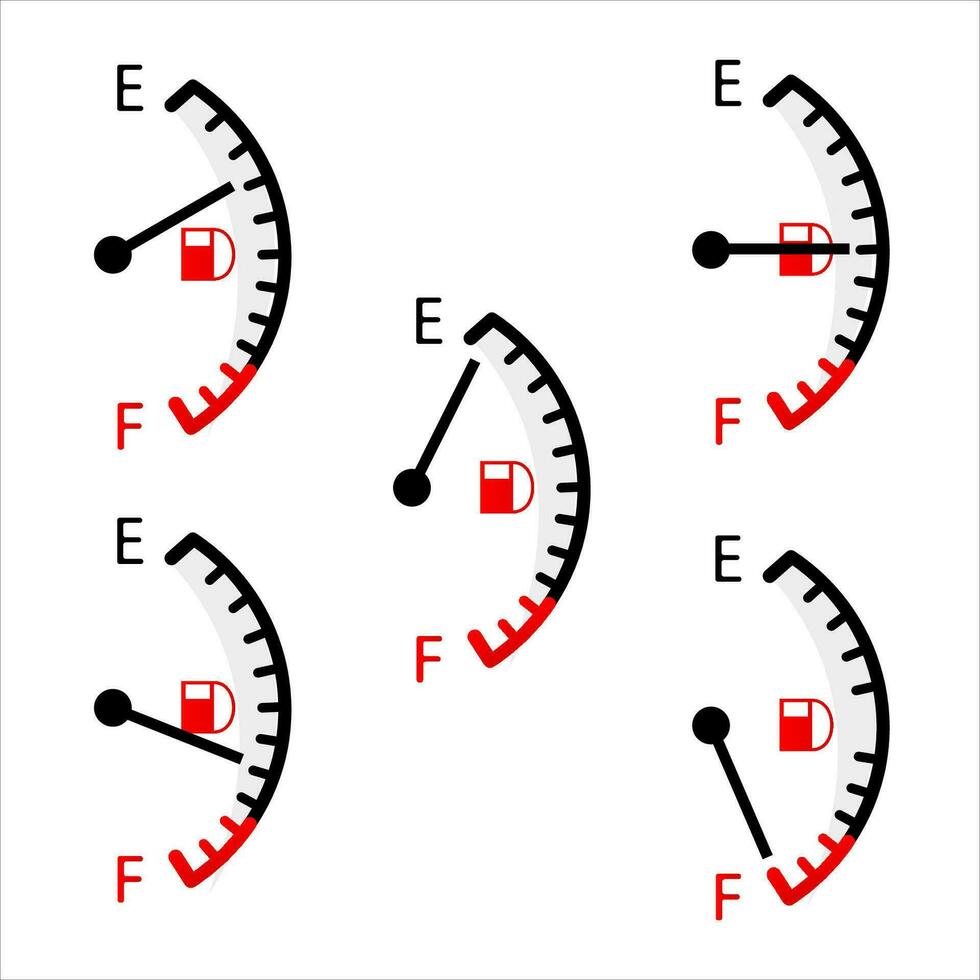 bränsle mätare. full tank. bil instrumentbräda. vektor