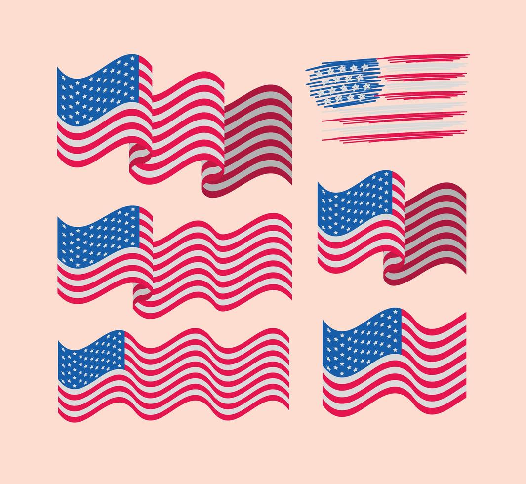 USA-Flaggenpaket vektor