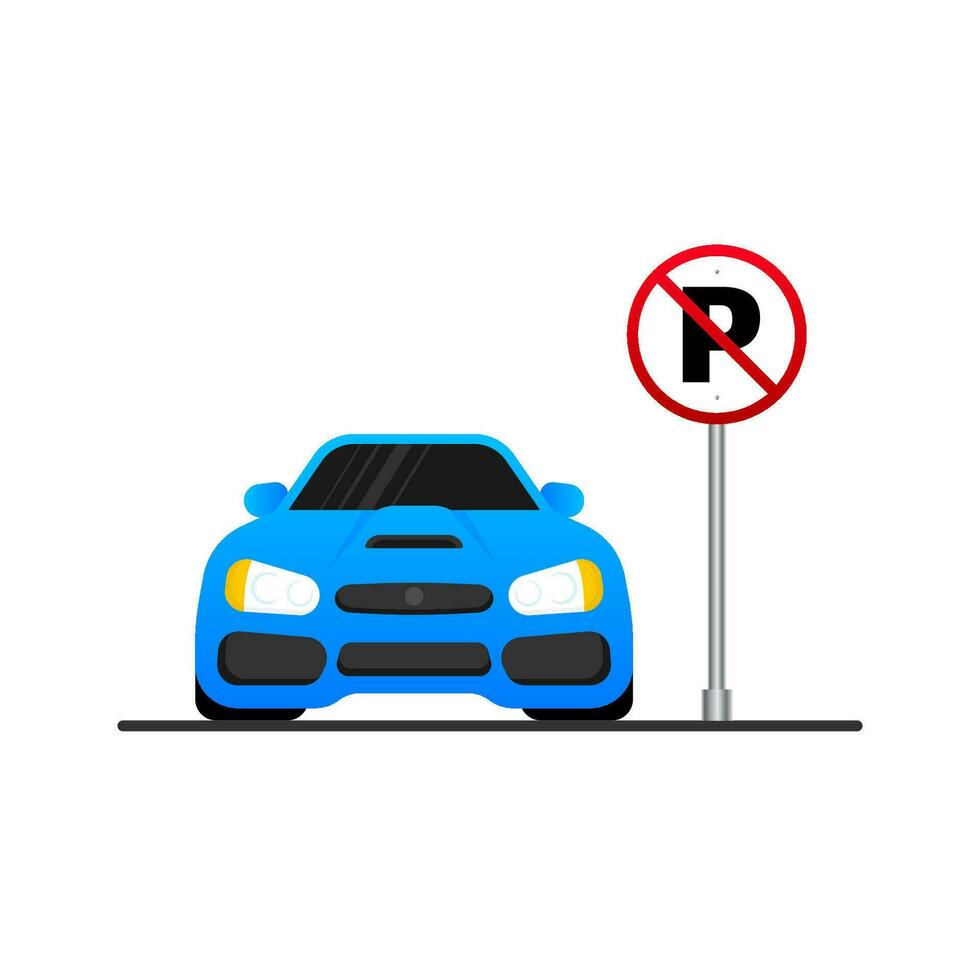 Vorlage mit Blau Nein Parken. Logo, Symbol, Etikett. Vektor Symbol