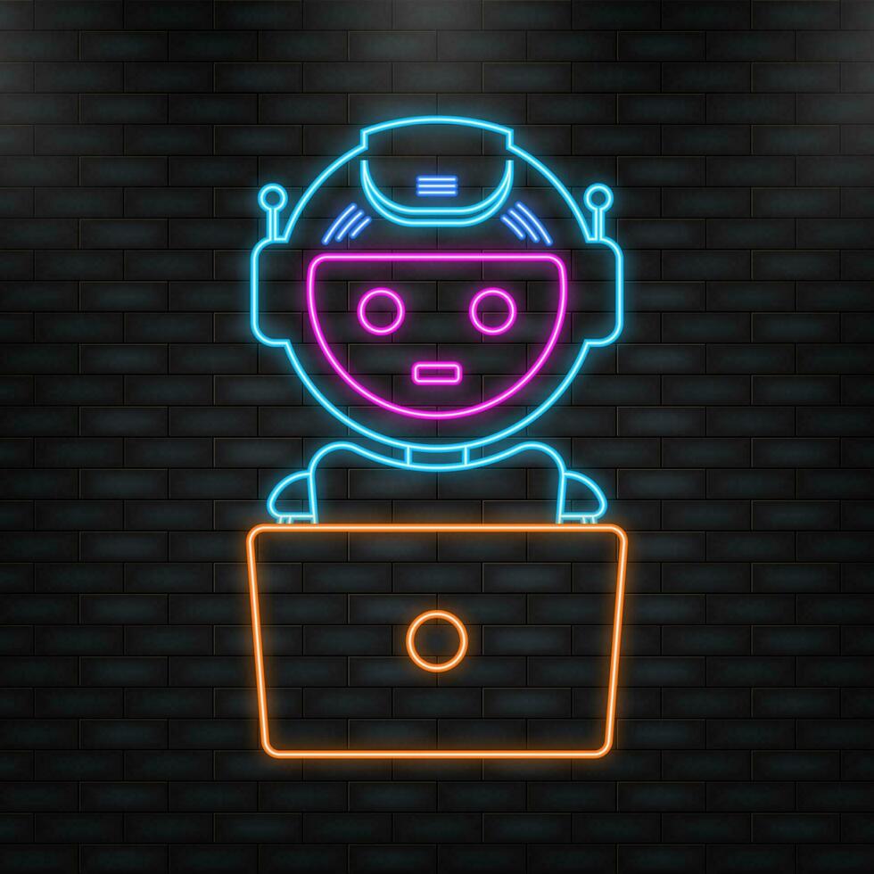 Chatbot Symbol Konzept, Plaudern bot oder Chatterbot. Roboter virtuell Hilfe von Webseite oder Handy, Mobiltelefon Anwendungen. Vektor Illustration.