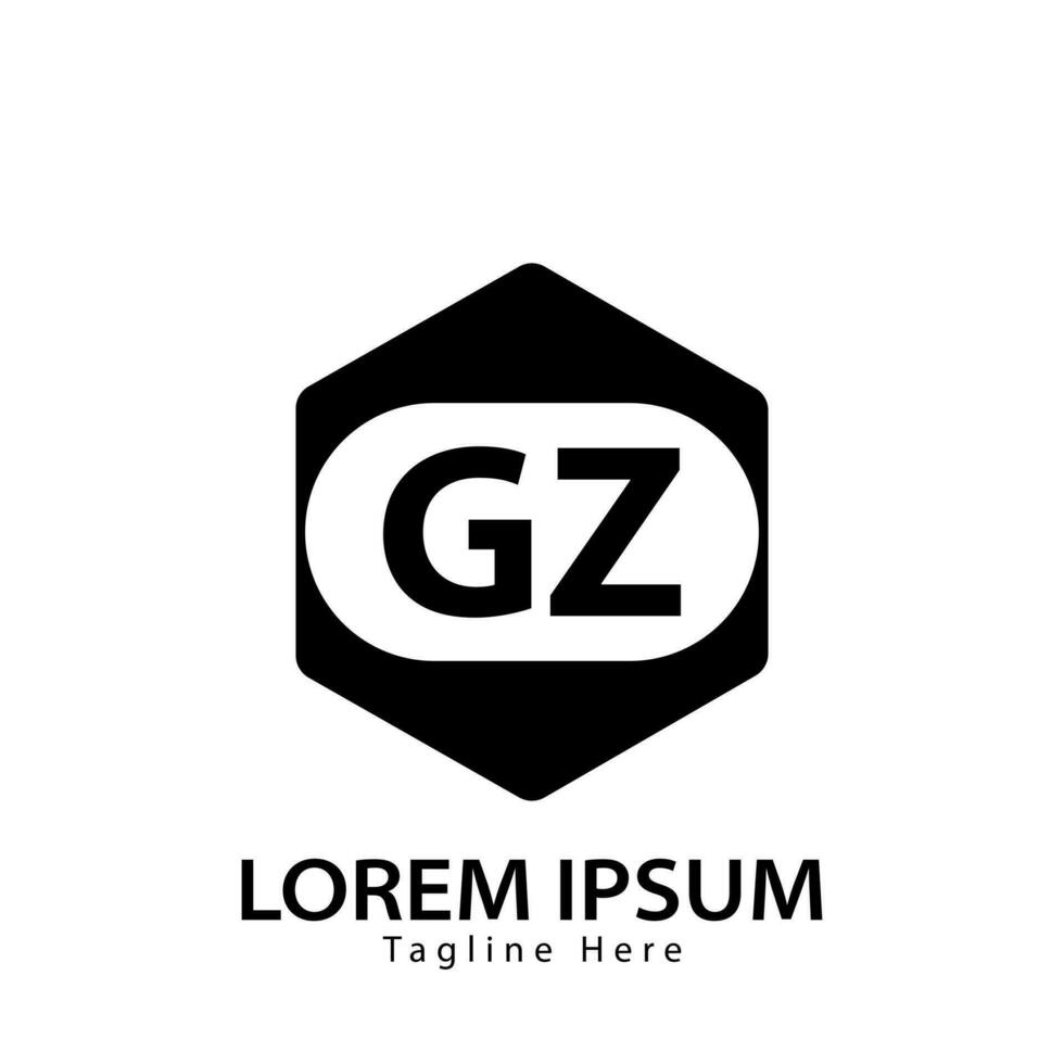 brev gz logotyp. gz logotyp design vektor illustration för kreativ företag, företag, industri. proffs vektor