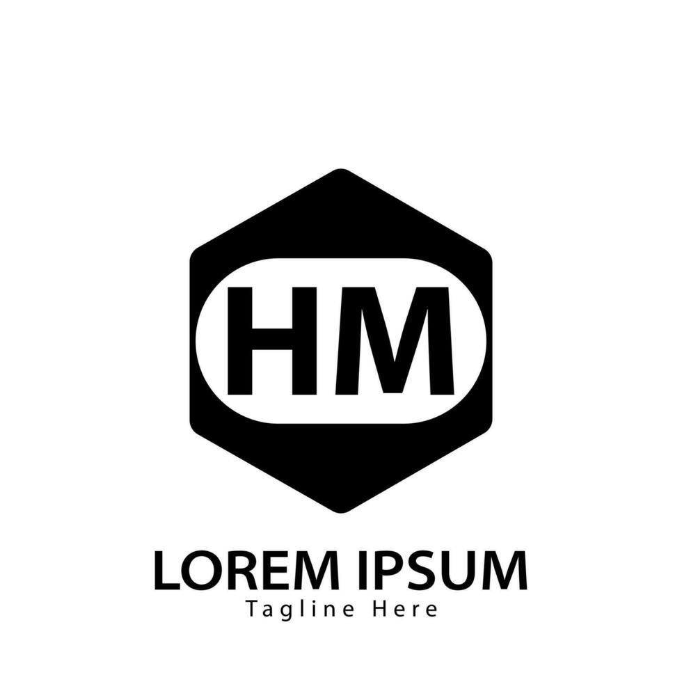 brev hm logotyp. hm logotyp design vektor illustration för kreativ företag, företag, industri. proffs vektor