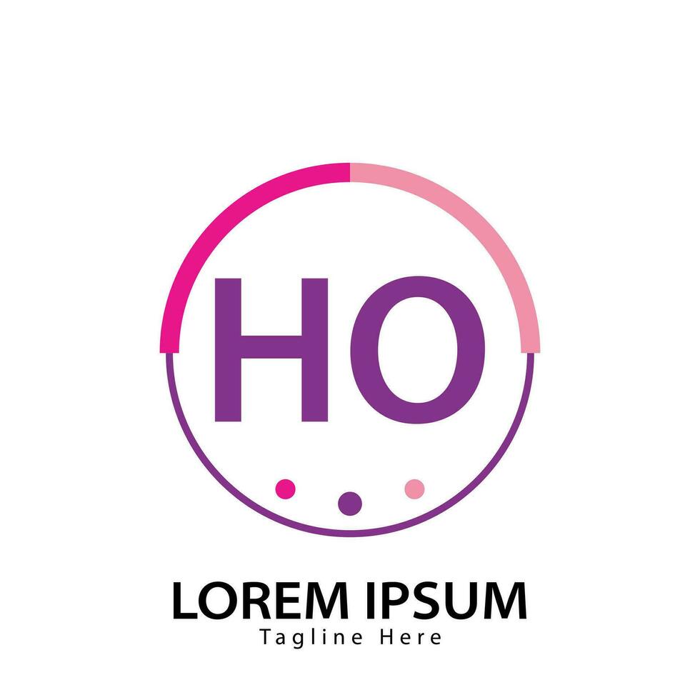 brev ho logotyp. ho logotyp design vektor illustration för kreativ företag, företag, industri. proffs vektor