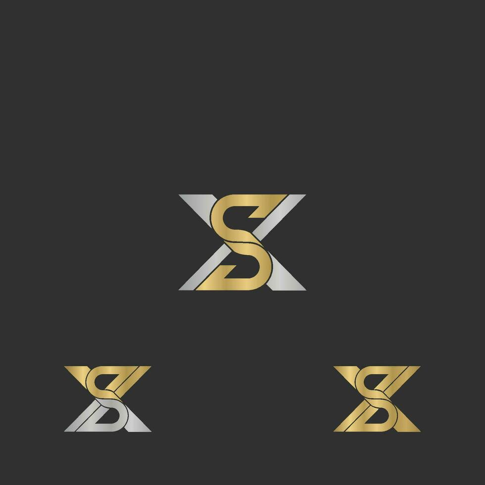Alphabet Initialen Logo xs, sx, x und s vektor
