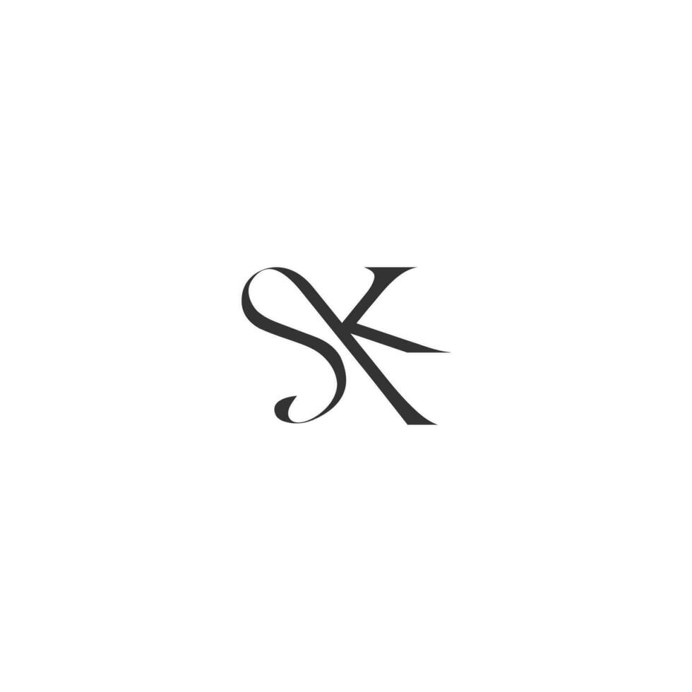 alphabet buchstaben initialen monogramm logo ks, sk, k und s vektor