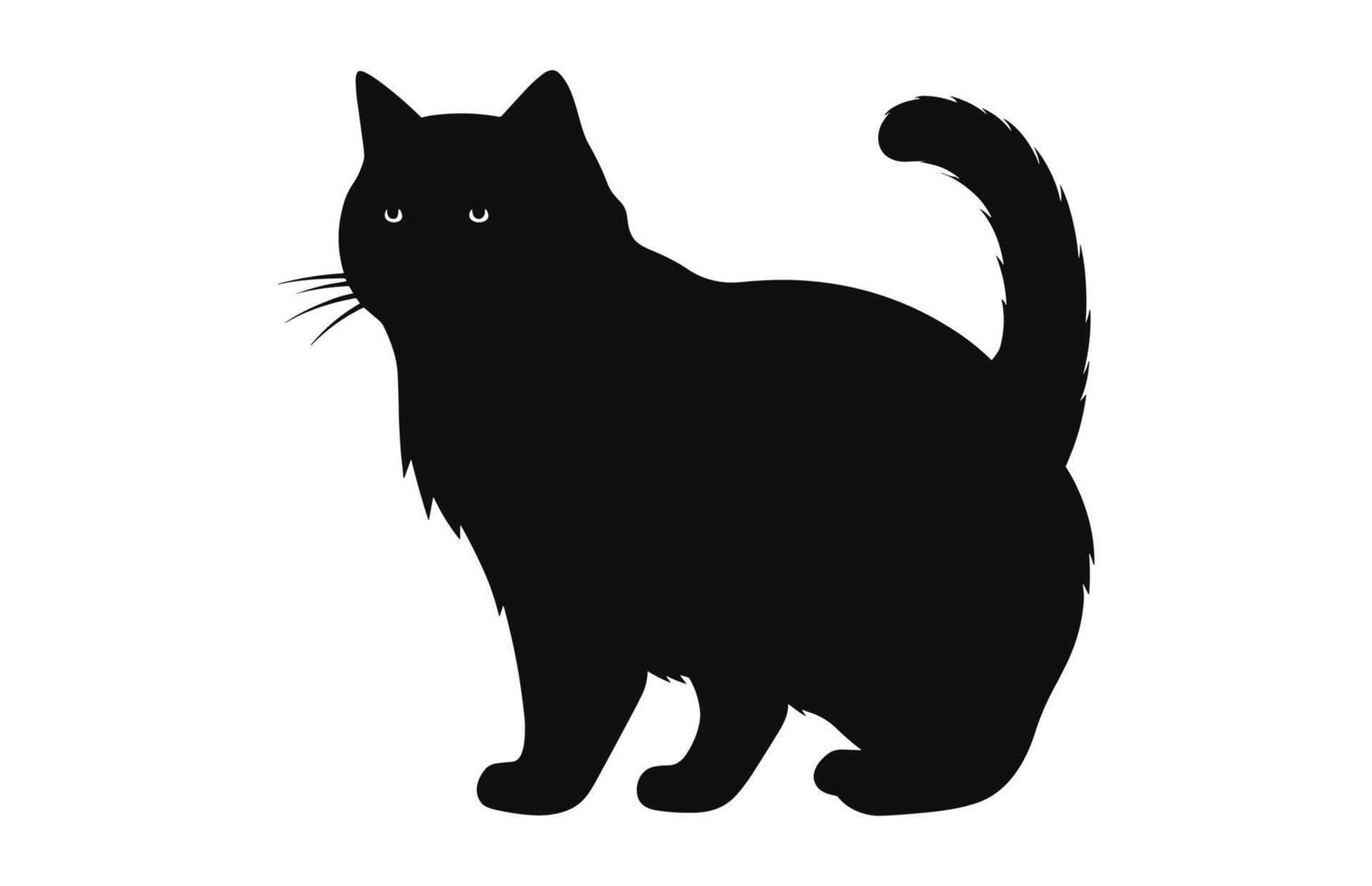 ein exotisch kurzes Haar Katze schwarz Silhouette Vektor kostenlos