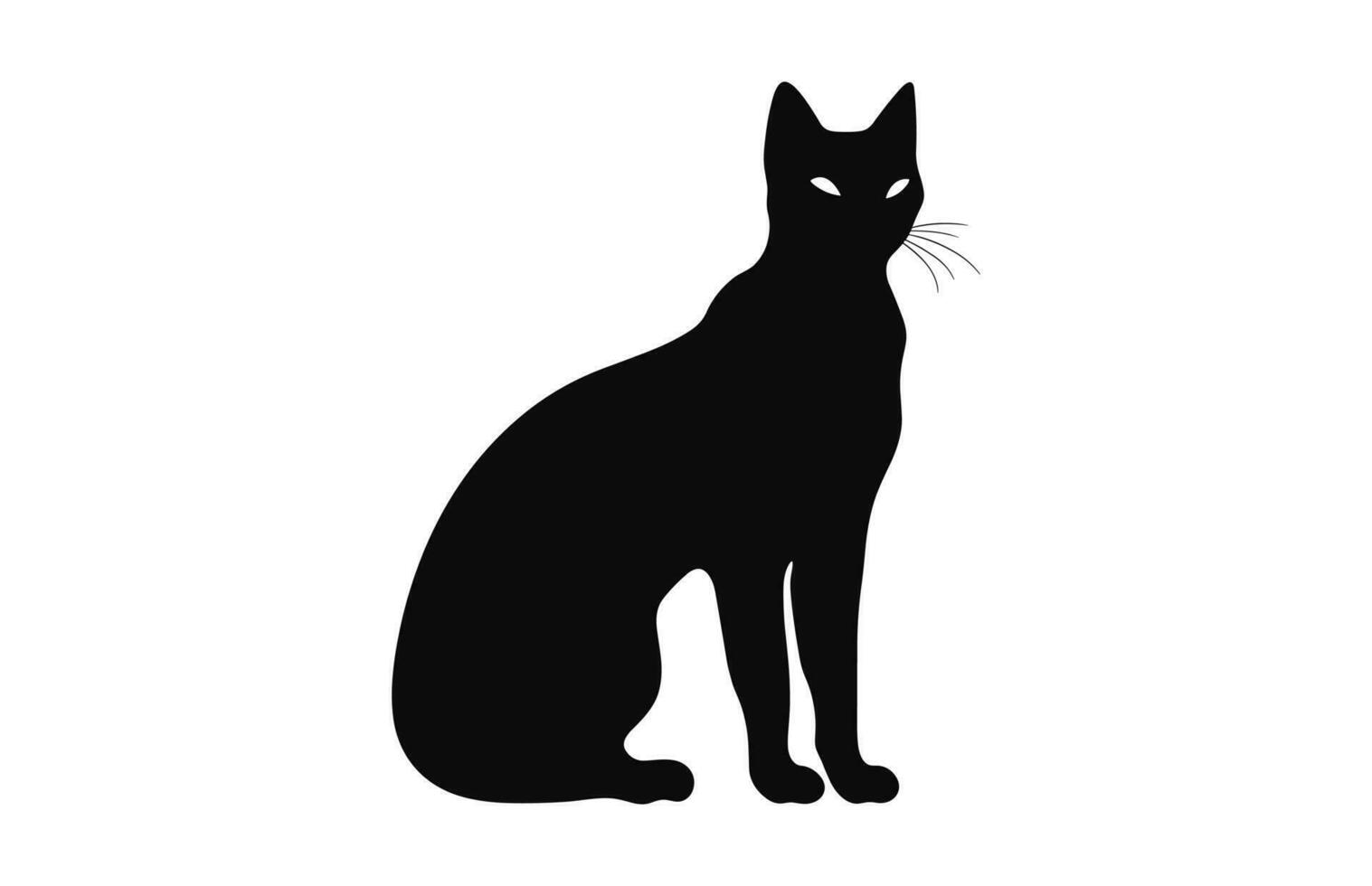 ägyptisch Katze schwarz Silhouette Vektor Kunst isoliert auf ein Weiß Hintergrund