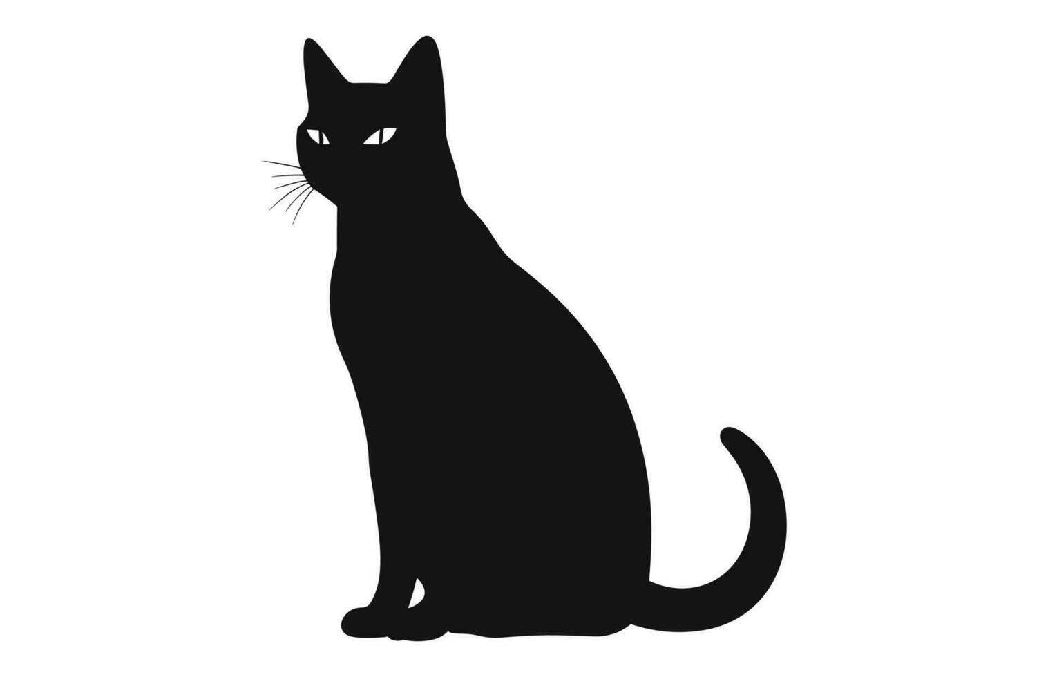 burmesiska katt svart silhuett vektor isolerat på en vit bakgrund