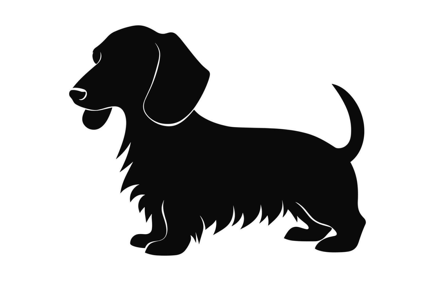 en tax hund svart silhuett vektor isolerat på en vit bakgrund