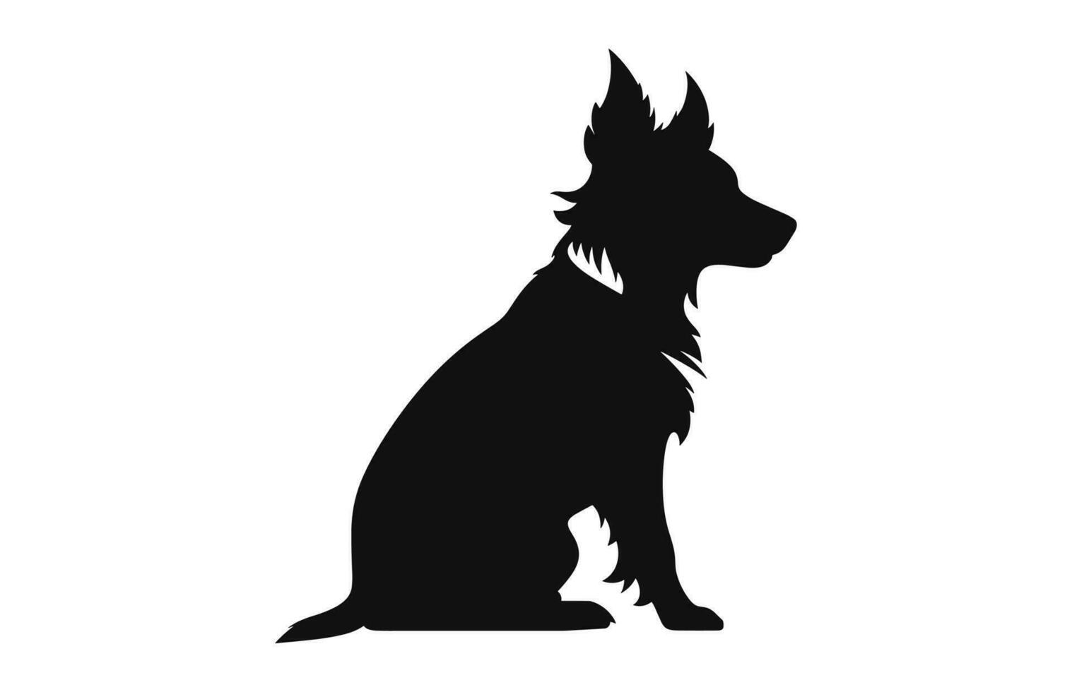ein Hund Silhouette schwarz Vektor kostenlos