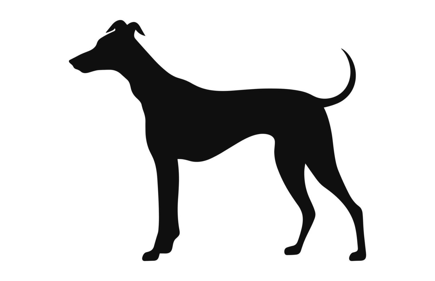 ein Windhund Hund schwarz Silhouette Vektor kostenlos