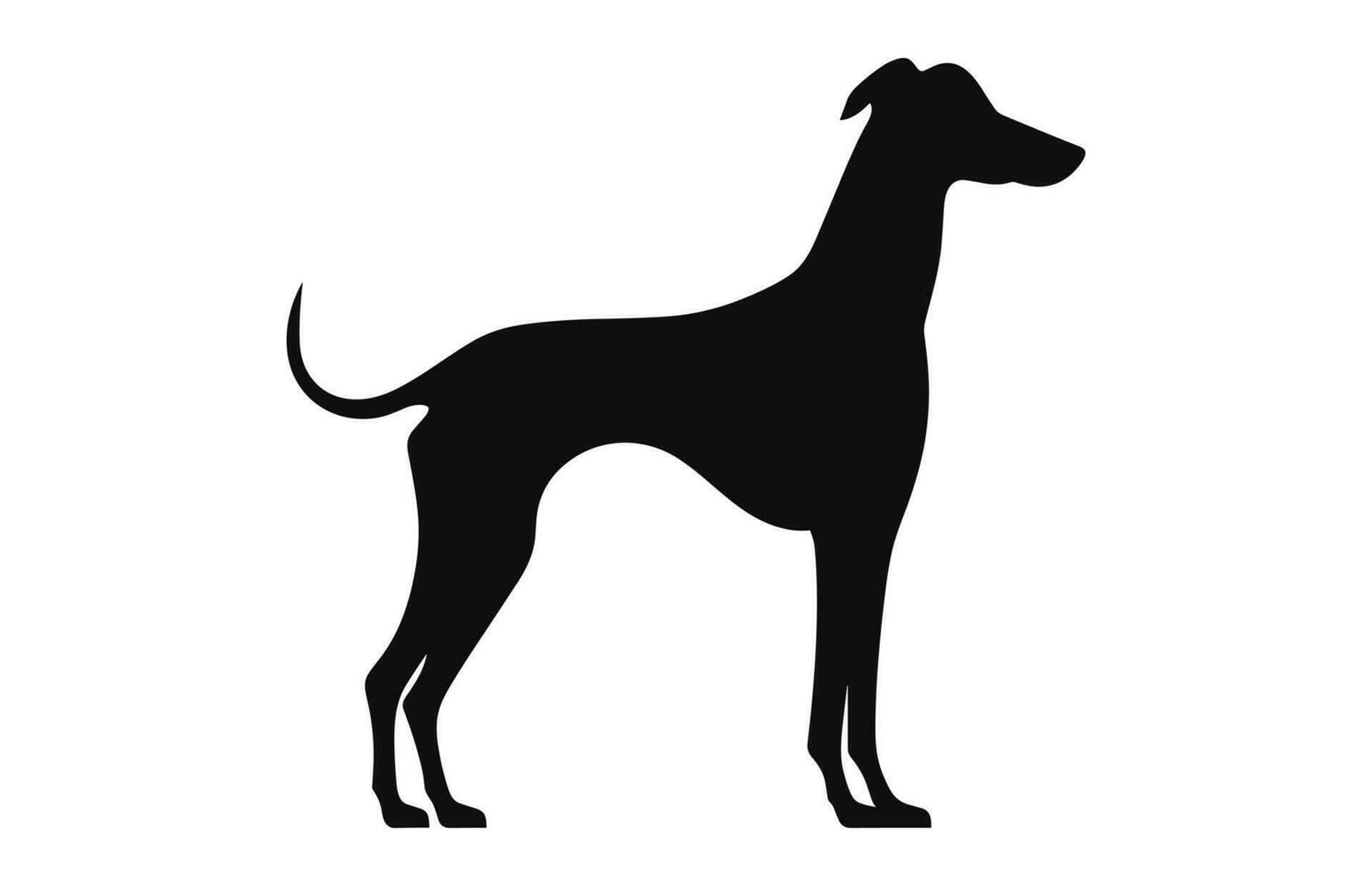 ein Windhund Hund schwarz Silhouette Vektor kostenlos