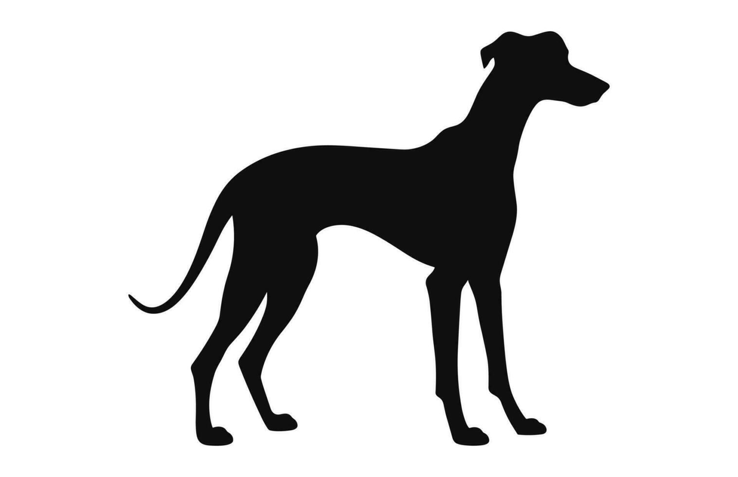 ein Windhund Hund schwarz Silhouette Vektor kostenlos