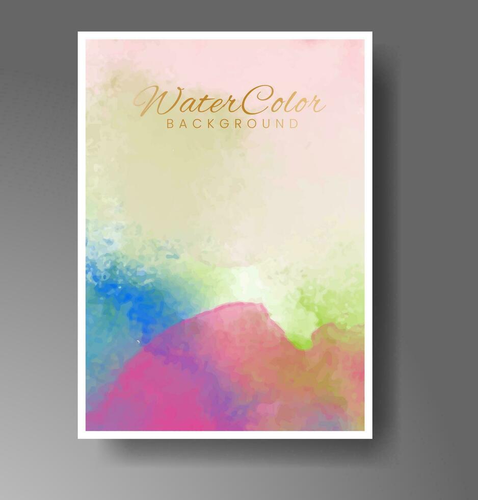 omslag mall med vattenfärg bakgrund. design för din omslag, datum, vykort, baner, logotyp. vektor