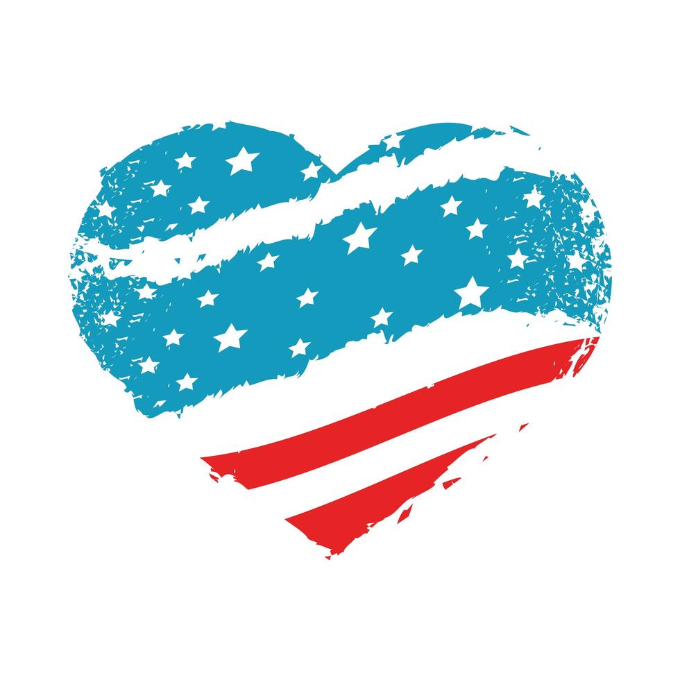 Herz in Form einer amerikanischen Flagge vektor
