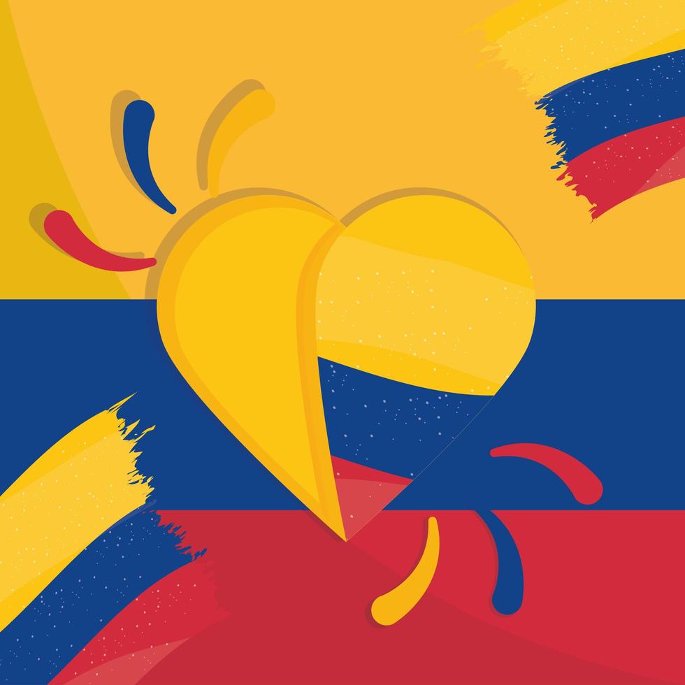 Herzflagge Kolumbien vektor