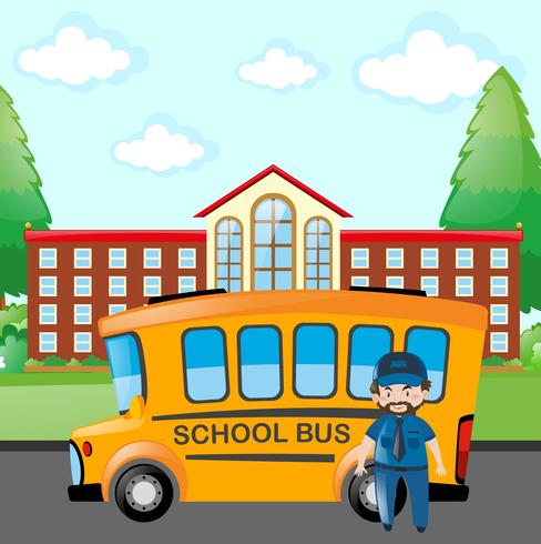 Förare körskola buss vektor