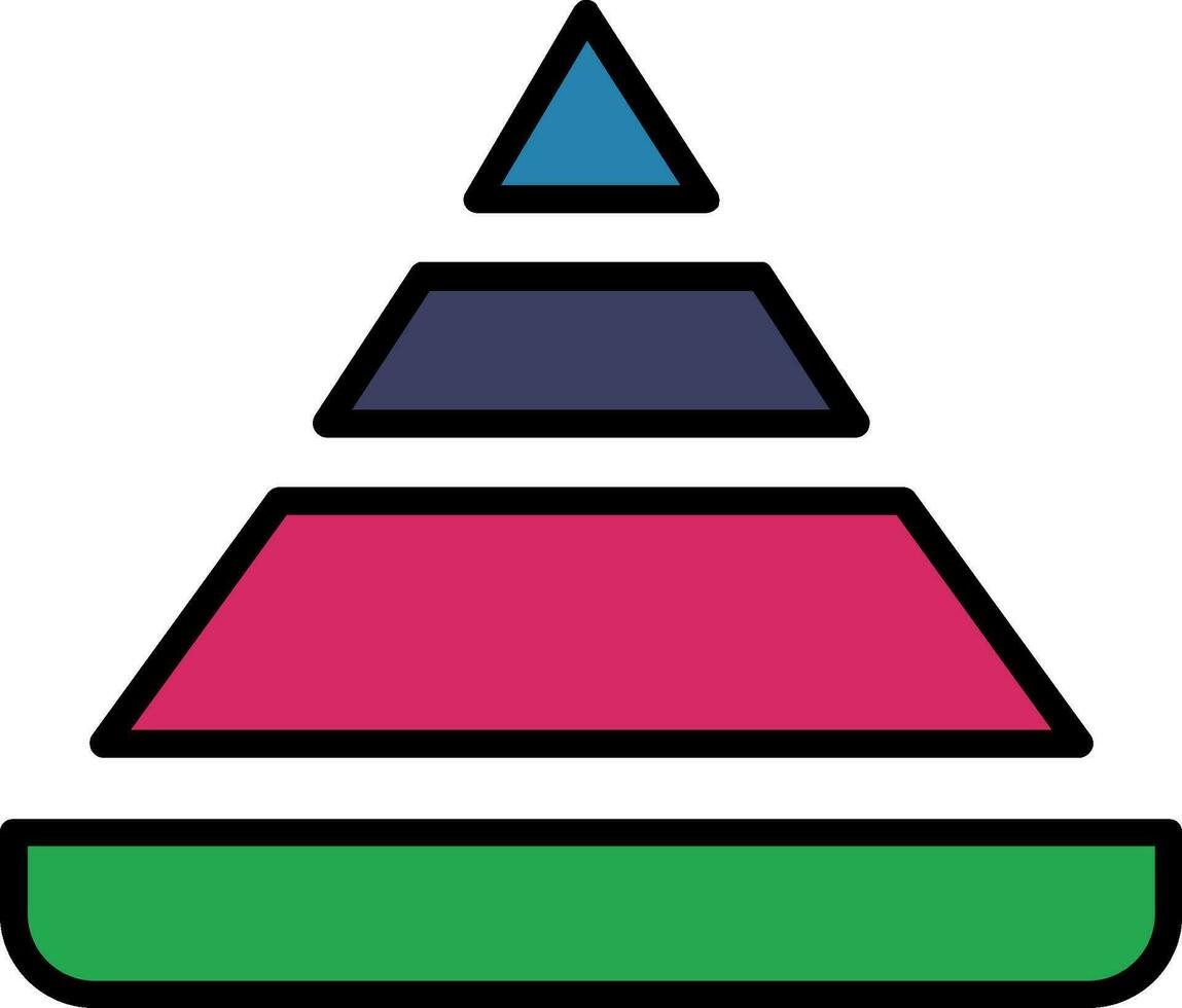 Pyramidendiagramm-Vektorsymbol vektor