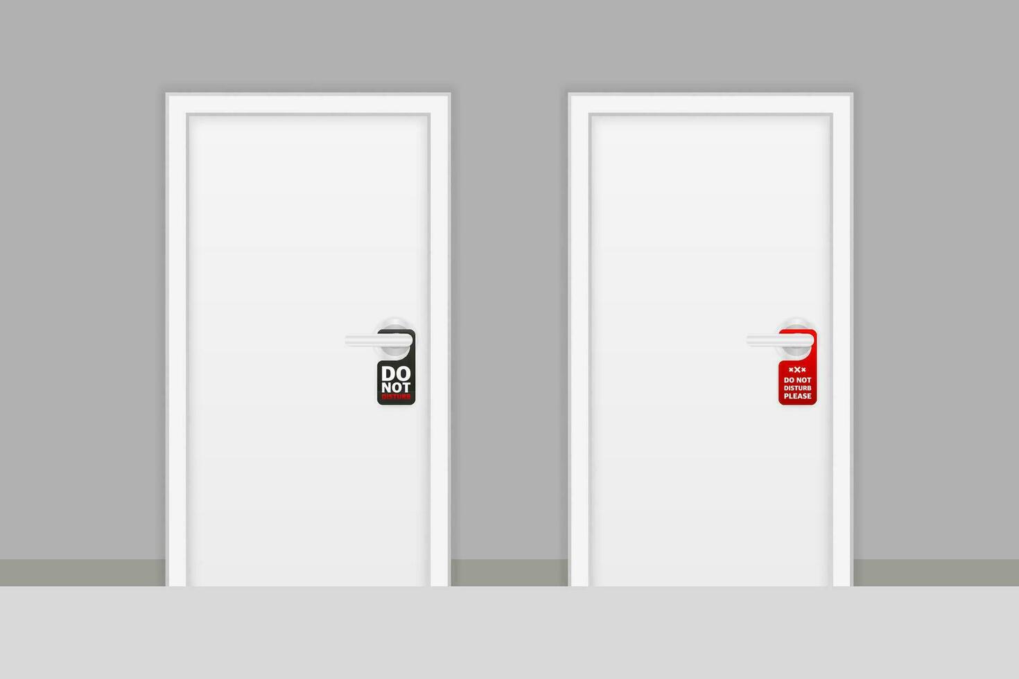 do inte störa tecken. dörr galge. rum service. vektor illustration.