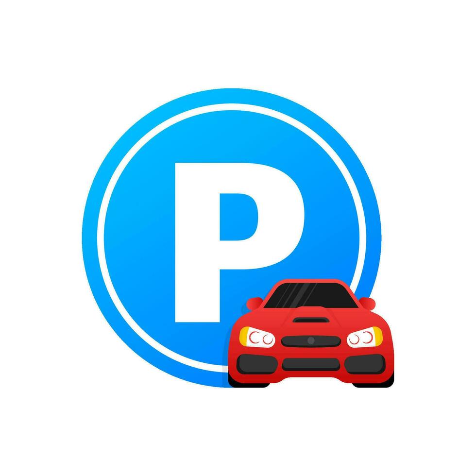 Auto Parkplatz Symbol. Auto Park, viel. Parkplatz Zone. vektor