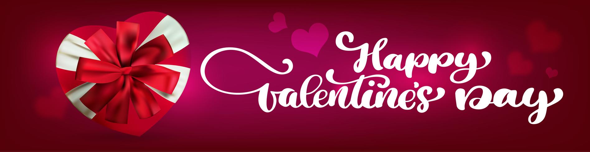 Text handskrift Happy Valentines dag banners vektor
