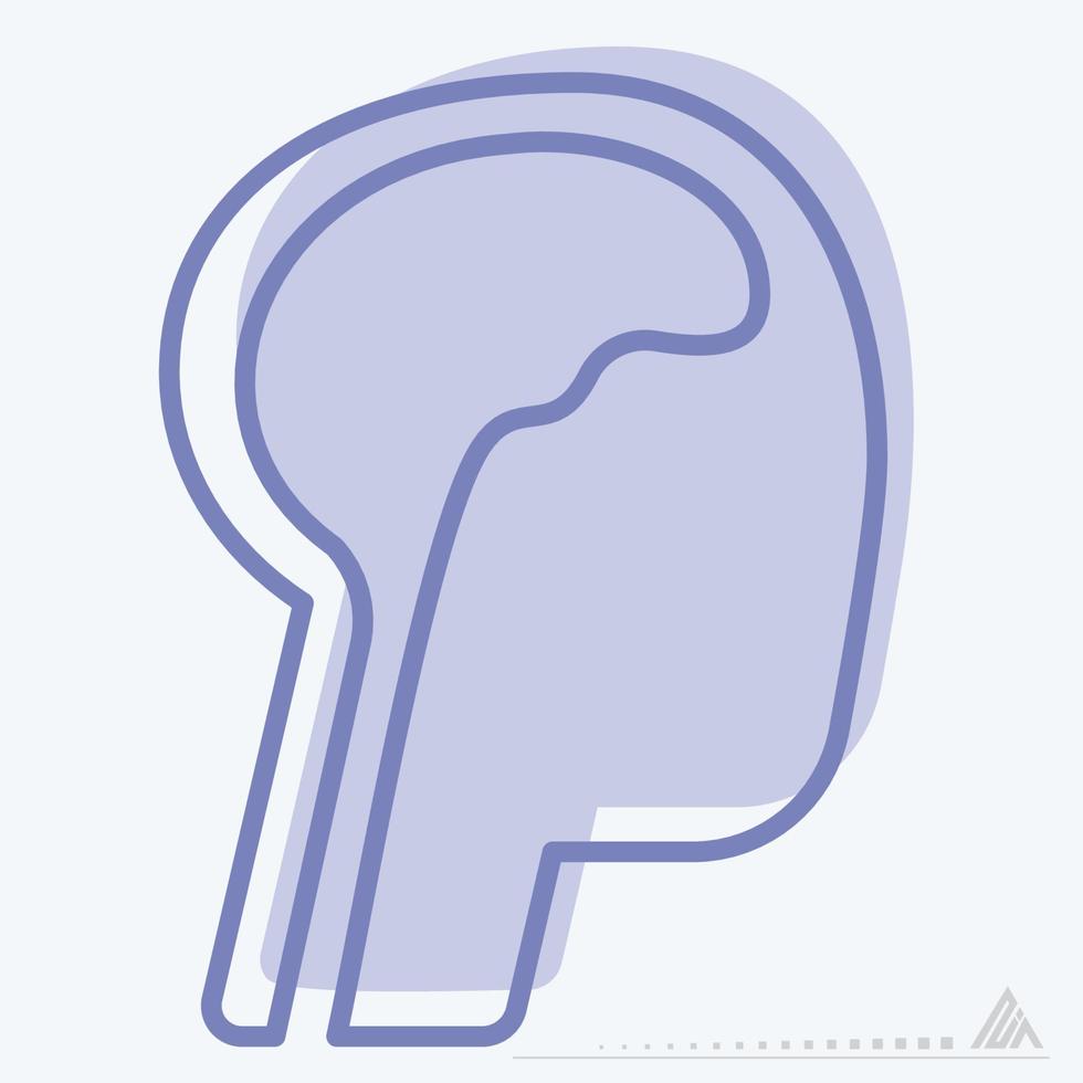 ikon vektor av hjärnan 2 - tvåfärgad stil