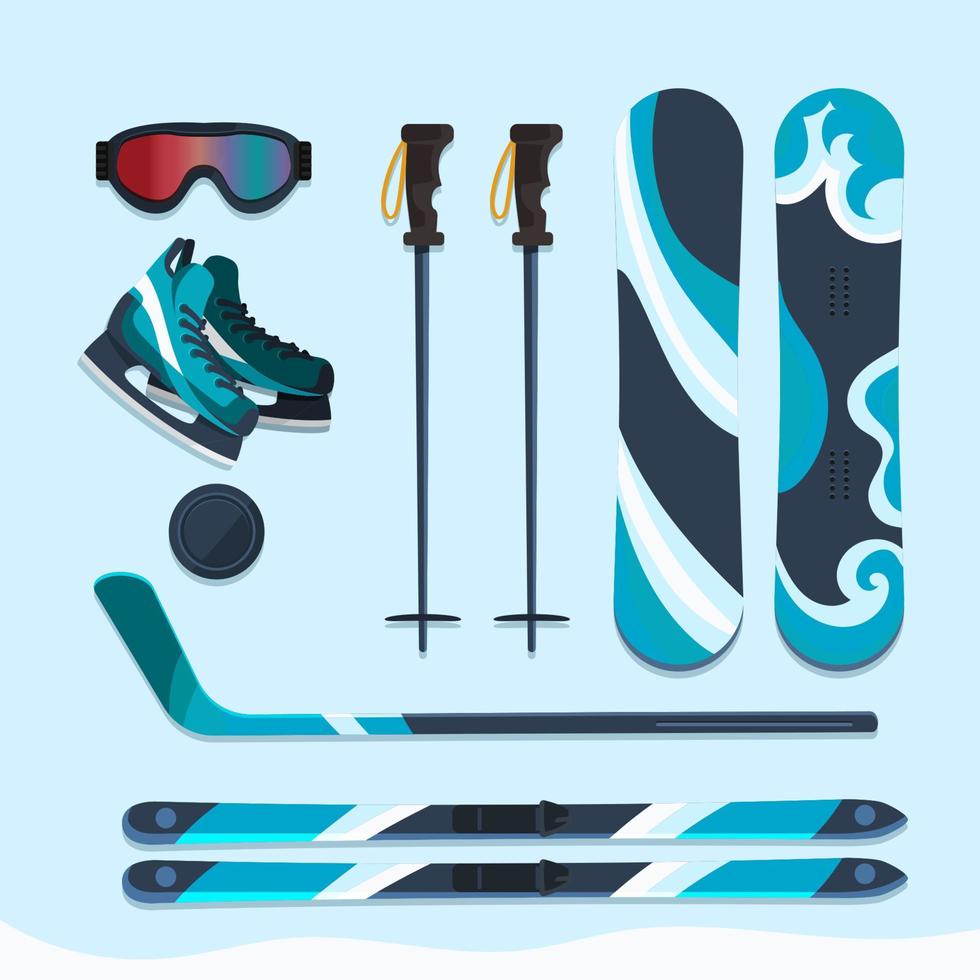 Sport-Icon-Set mit blauem Farbthema vektor