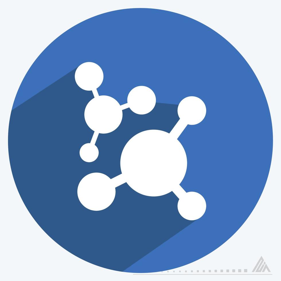 Symbolvektor des Moleküls 2 - langer Schattenstil vektor