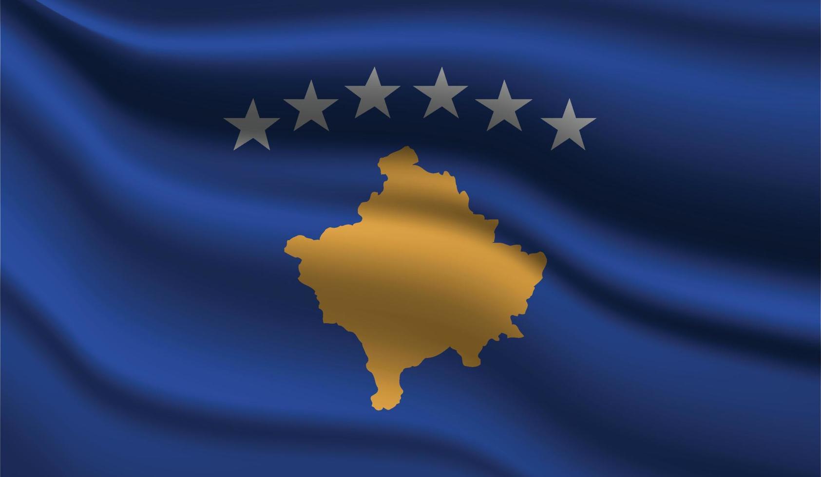 Kosovo realistisches modernes Flaggendesign vektor