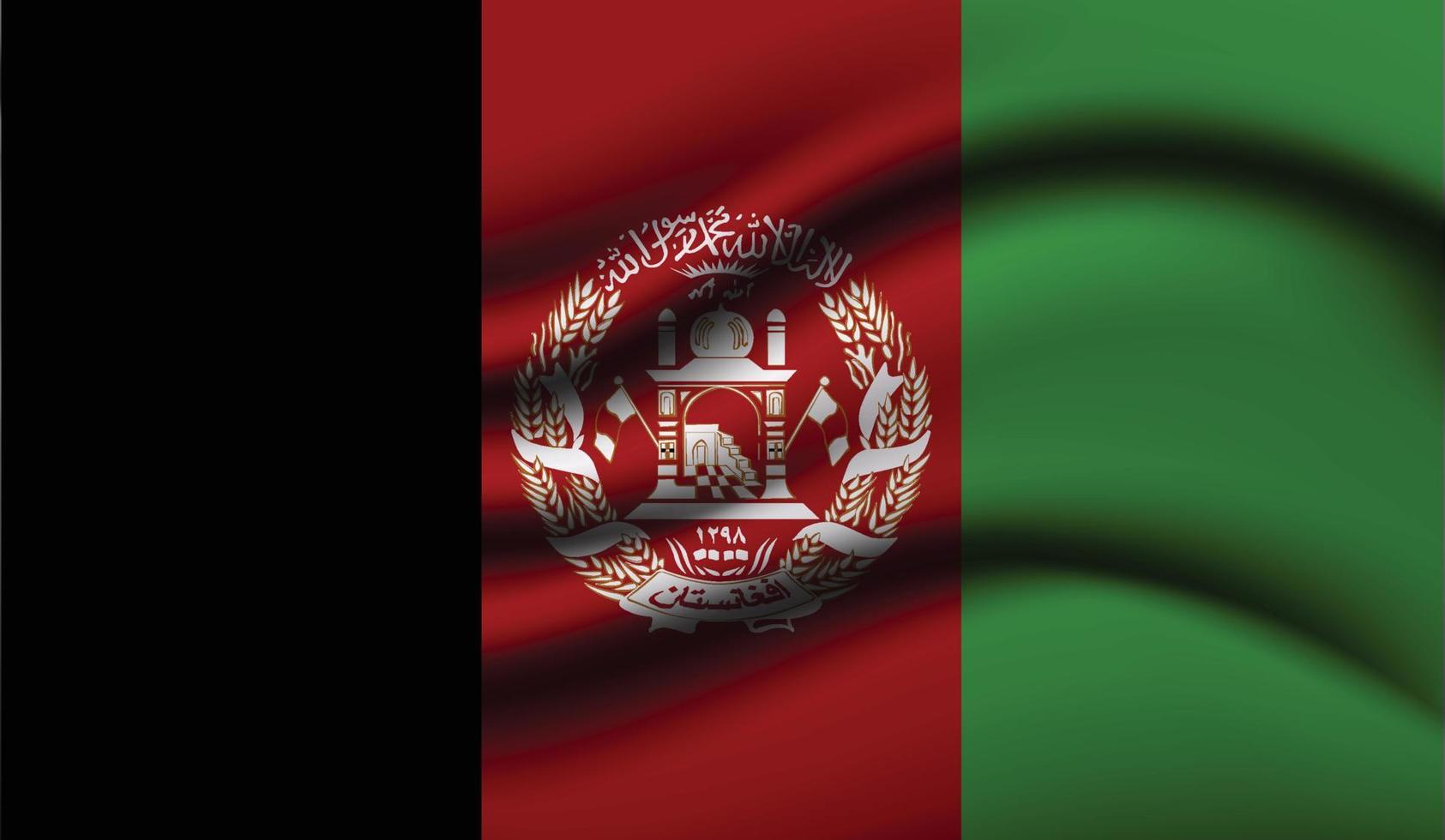 afghanistan realistisches wehendes flaggendesign vektor