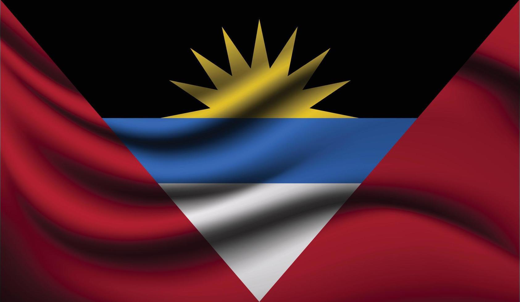 antigua und barbuda realistisches wehendes flaggendesign vektor