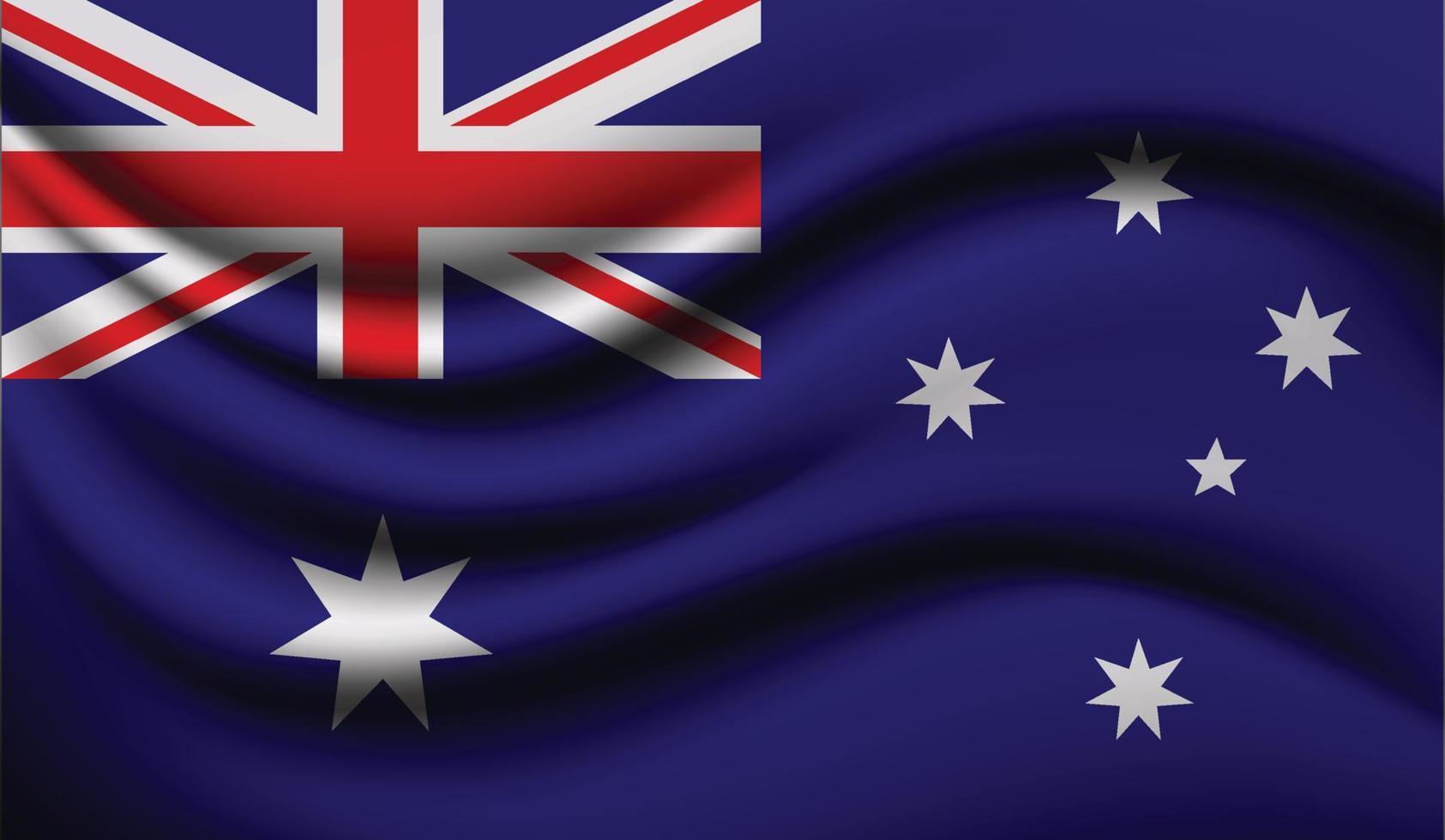 Australien realistisches wehendes Flaggendesign vektor