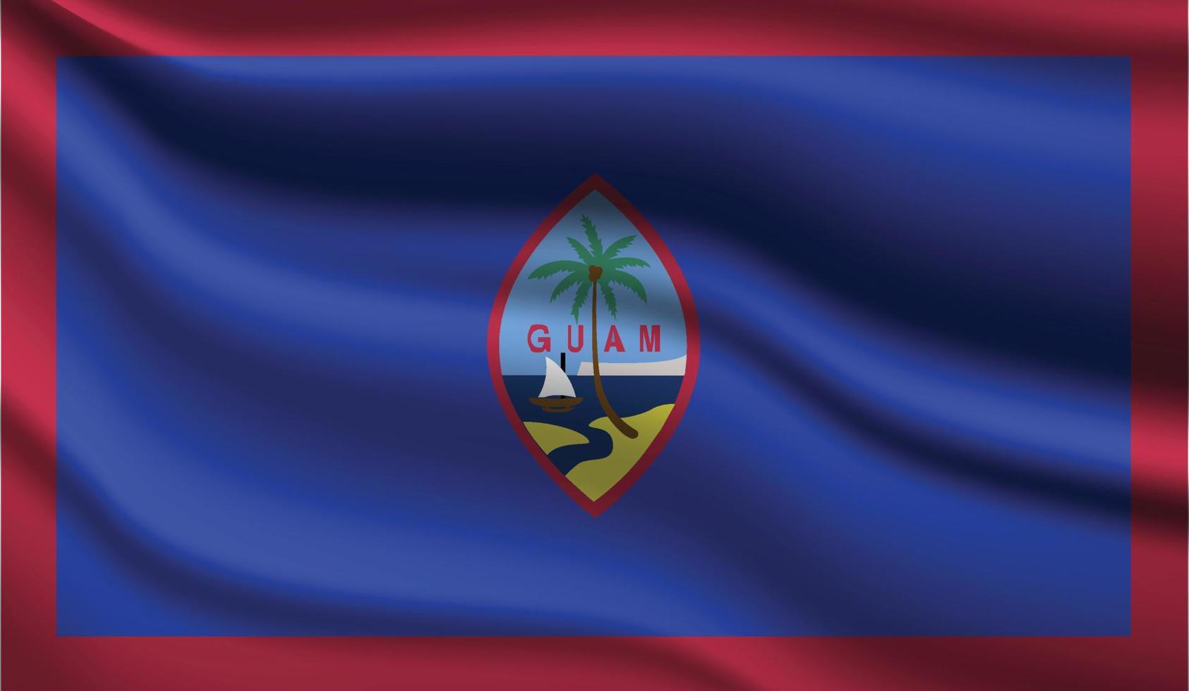 Guam realistisches modernes Flaggendesign vektor