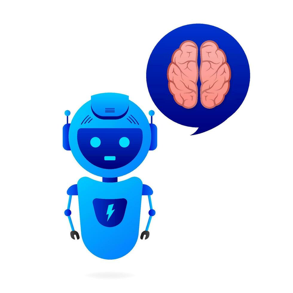 Maschine Lernen, Algorithmus, künstlich Intelligenz eben Linie Vektor Banner mit Symbole isoliert auf Blau Hintergrund