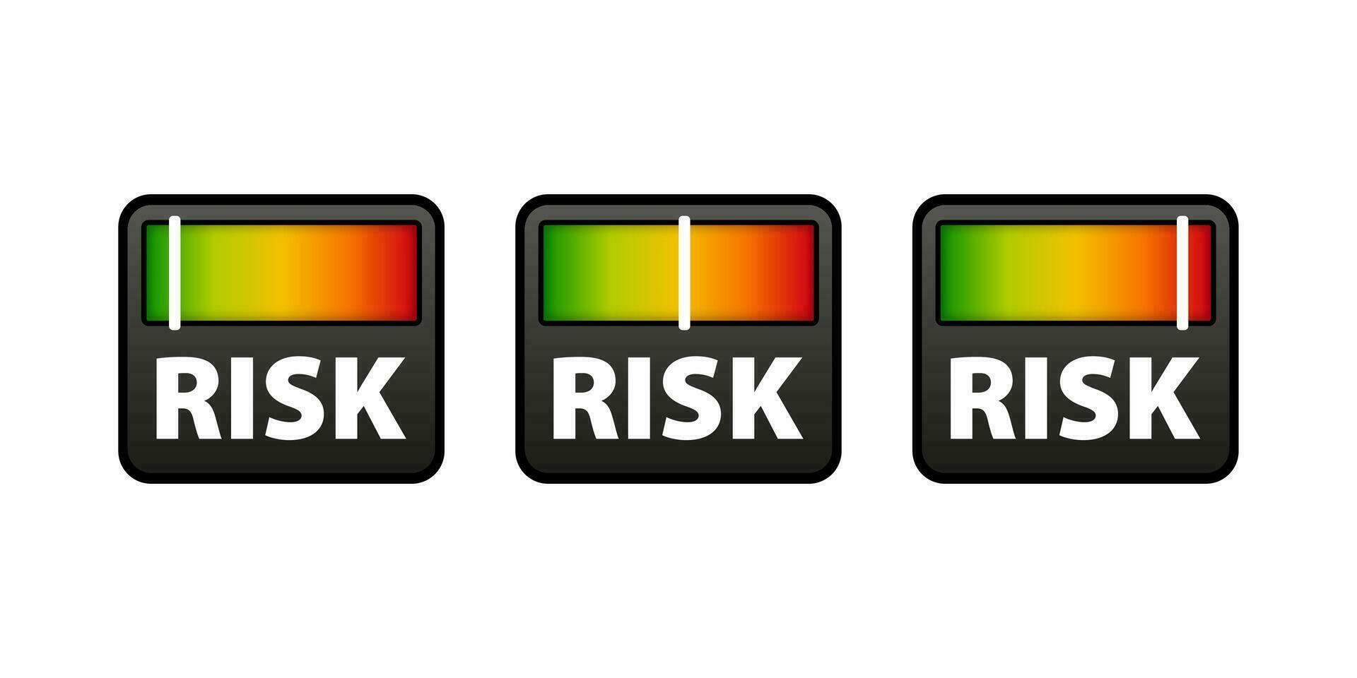 risk hastighetsmätare. risk mätare ikon. hög risk meter vektor