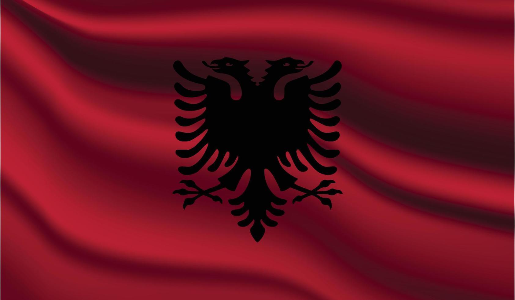 Albanien realistisches modernes Flaggendesign vektor