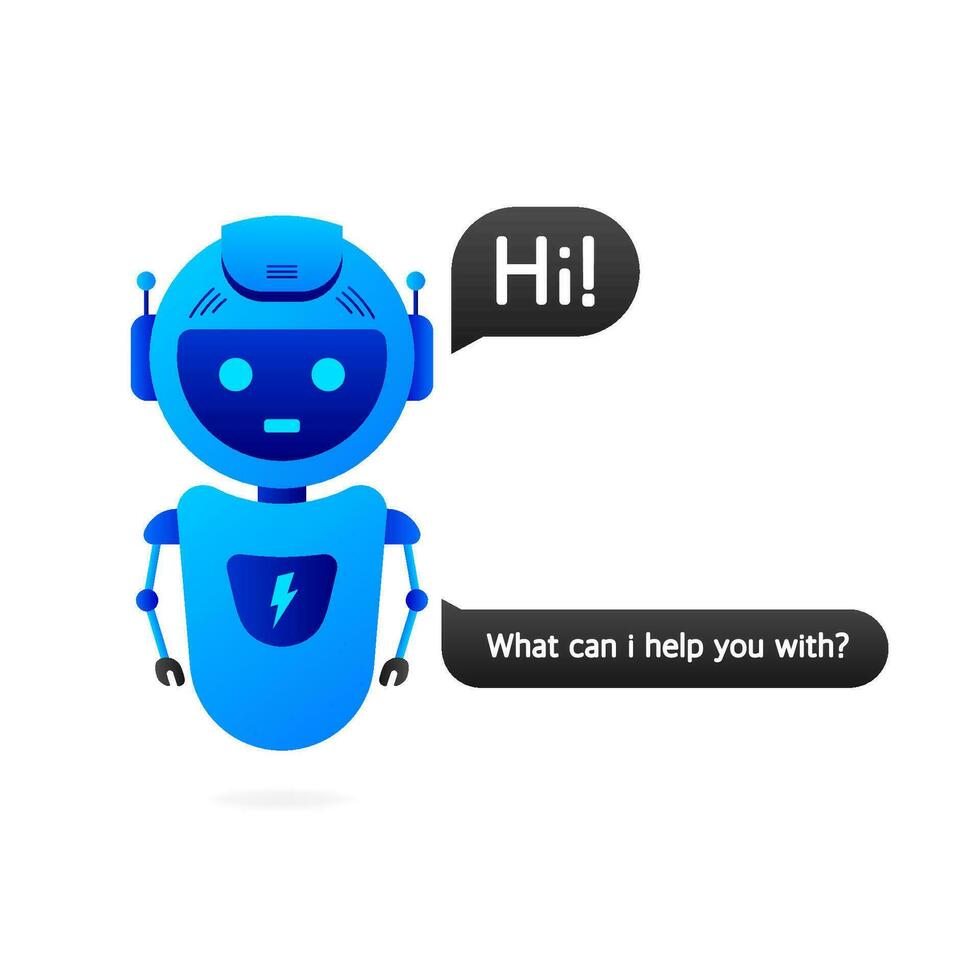 Chatbot Symbol Konzept, Plaudern bot oder Chatterbot. Roboter virtuell Hilfe von Webseite oder Handy, Mobiltelefon Anwendungen. Vektor Illustration