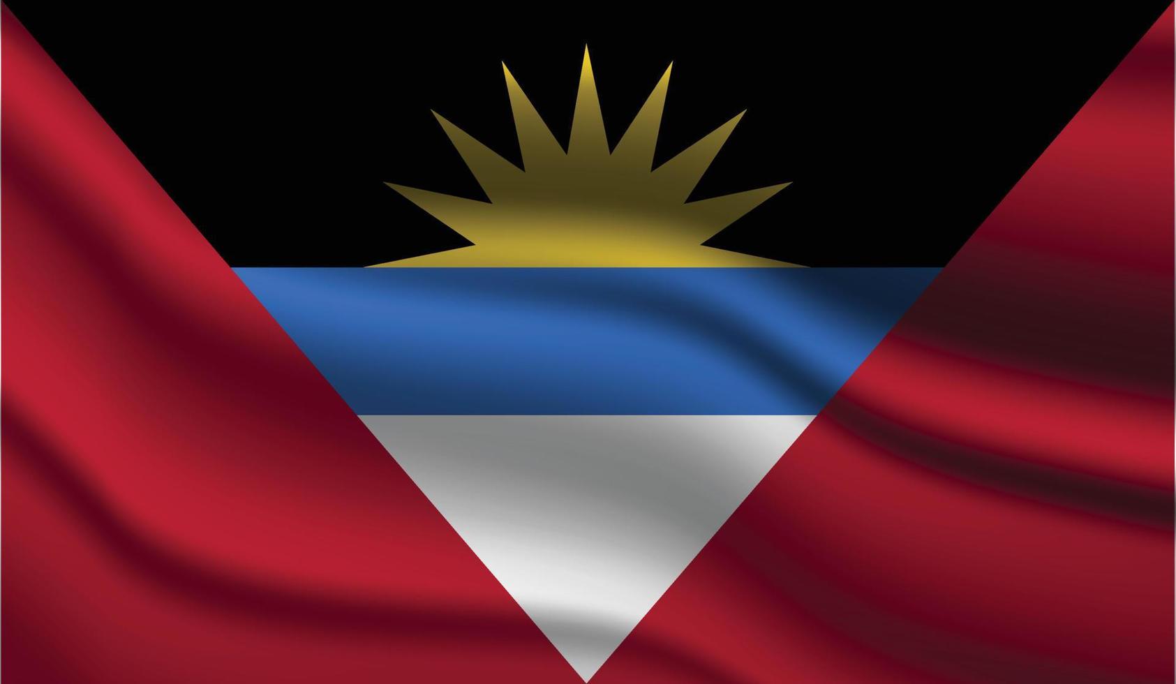 antigua och barbuda realistisk modern flaggdesign vektor