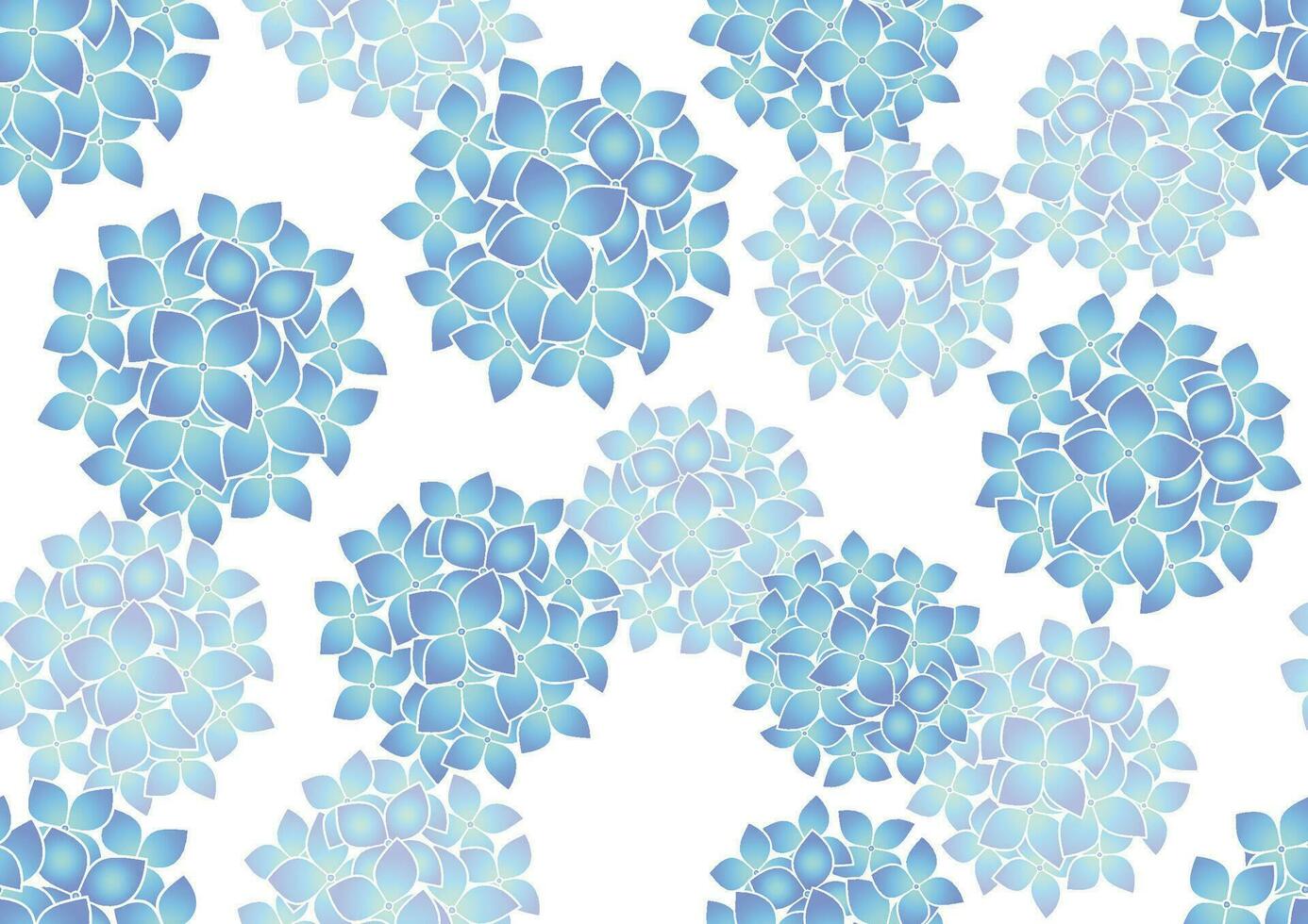 sömlös blå hortensia mönster vektor illustration isolerat på en vit bakgrund. vågrätt och vertikalt repeterbar.