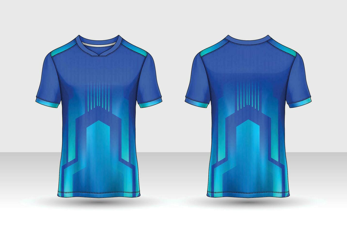 t-shirt-sport-design-vorlage, fußballtrikot-modell für fußballverein. Einheitliche Vorder- und Rückansicht. vektor