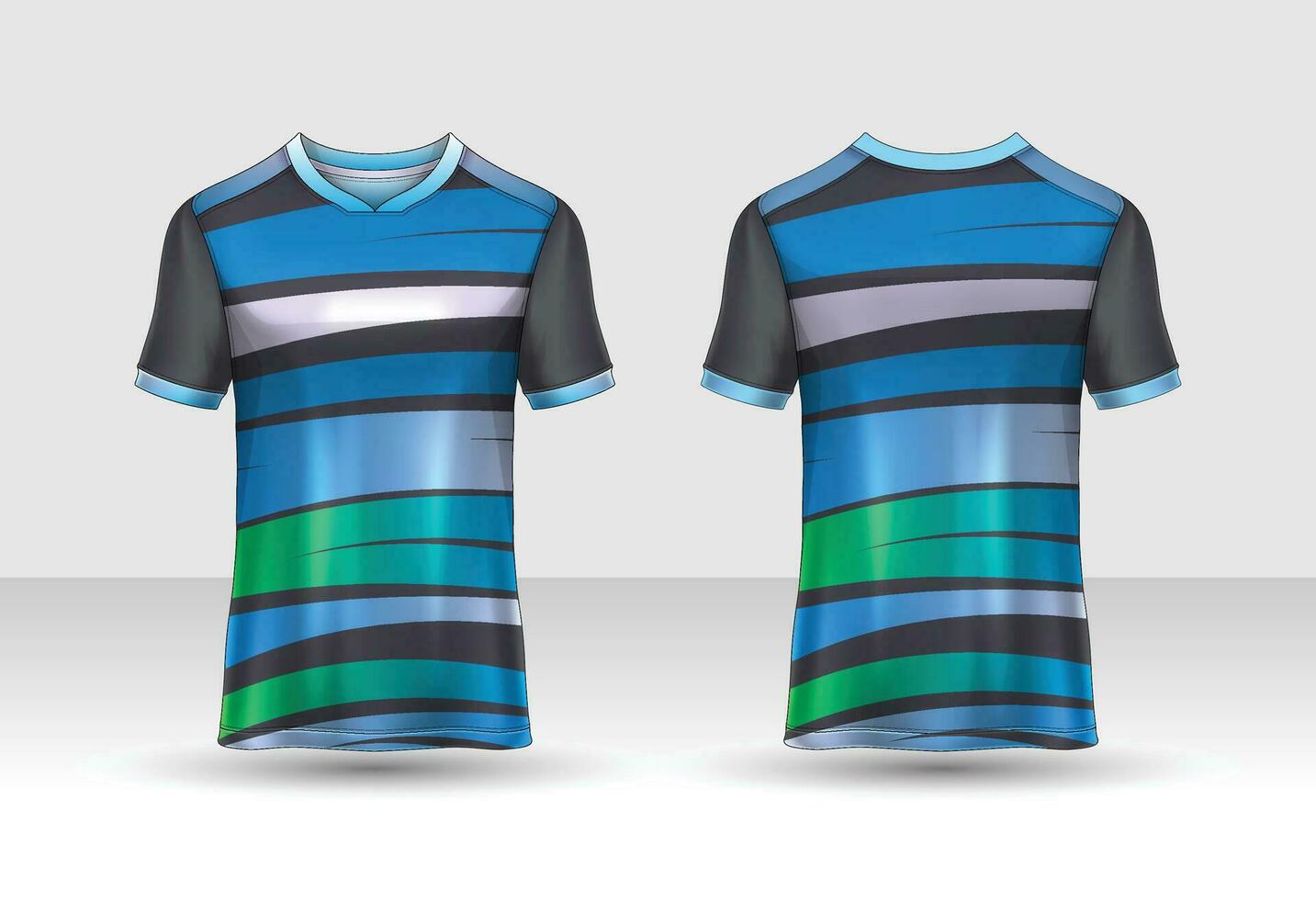 Sport Jersey und T-Shirt Vorlage Sport Jersey Design Vektor Attrappe, Lehrmodell, Simulation. Sport Design zum Fußball, Rennen, Spielen Jersey.