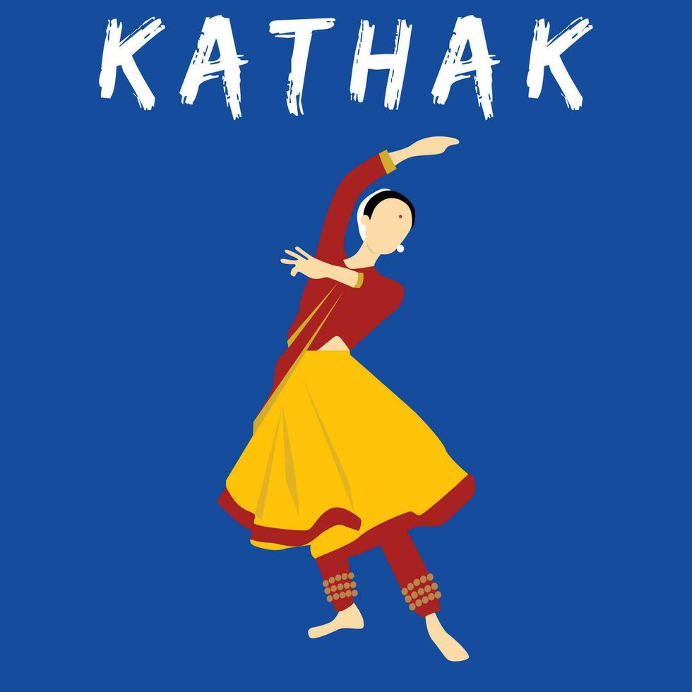 Vektor Illustration von Kathak klassisch indisch tanzen